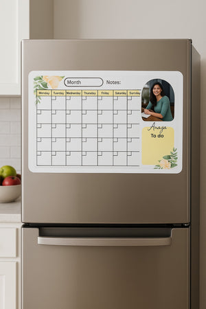 Personalized Fridge Magnet Monthly Planner – Dry Erase Organizer