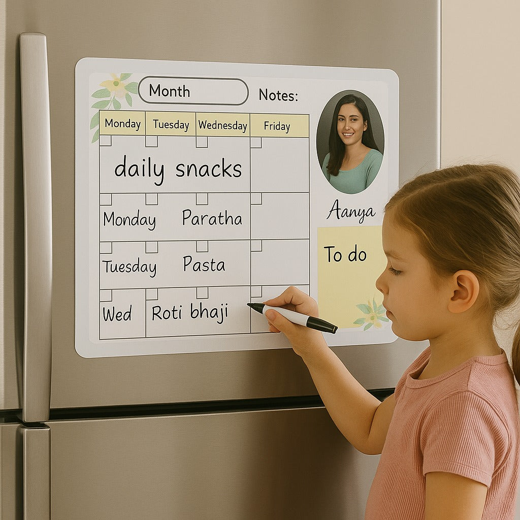 Personalized Fridge Magnet Monthly Planner – Dry Erase Organizer