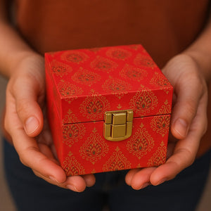 Elegant Red Decorative Keepsake Box