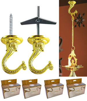 Royal Brass Ceiling Hooks for Planters & Lamps