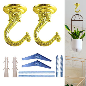 Royal Brass Ceiling Hooks for Planters & Lamps