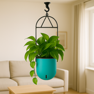Elegant Sea Green Self-Watering Ceiling Hanging Sphere Planter