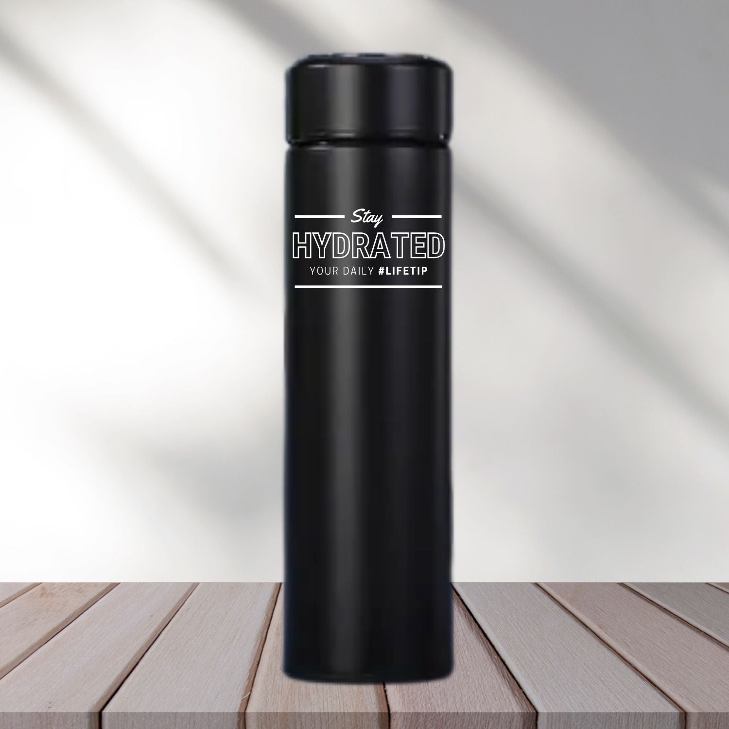 Personalized Black Insulated Steel Water Bottle - 500 ml