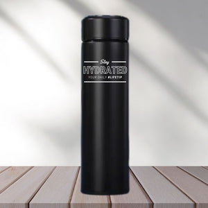 Personalized Black Insulated Steel Water Bottle - 500 ml