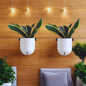 Elegant White Self-Watering Wall Hanging Sphere Planter