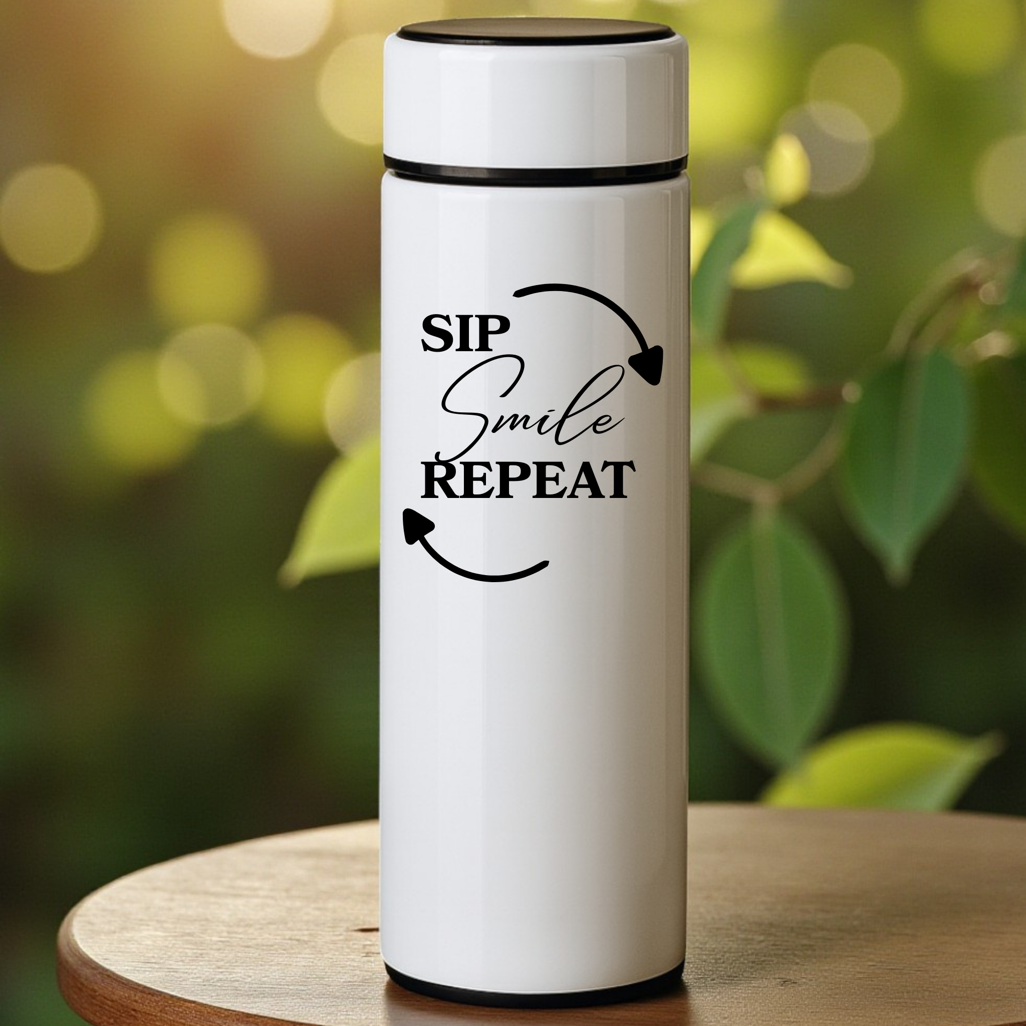 Personalized White Insulated Steel Water Bottle - 500 ml