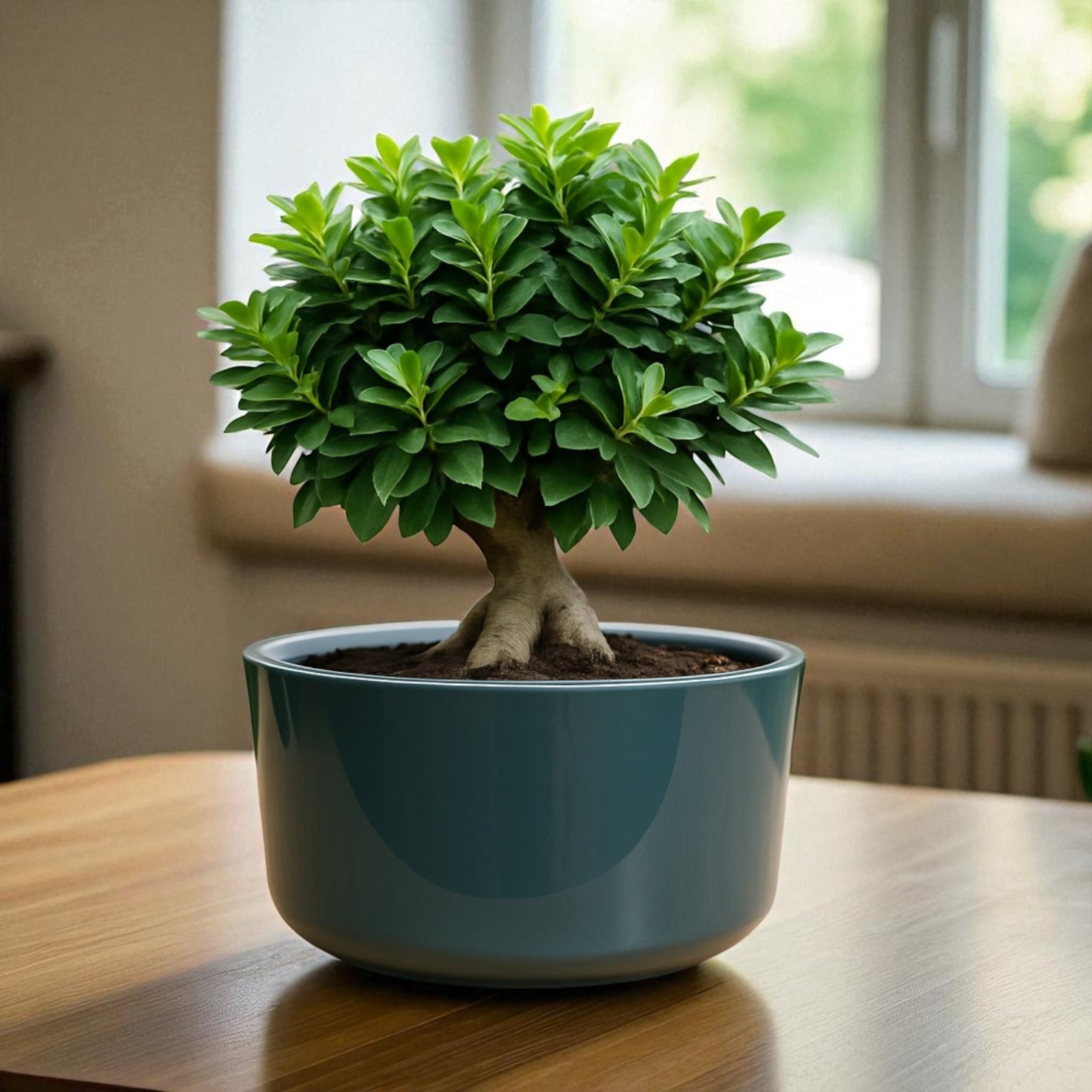 Big Circular Self-Watering Plant Container – Gray