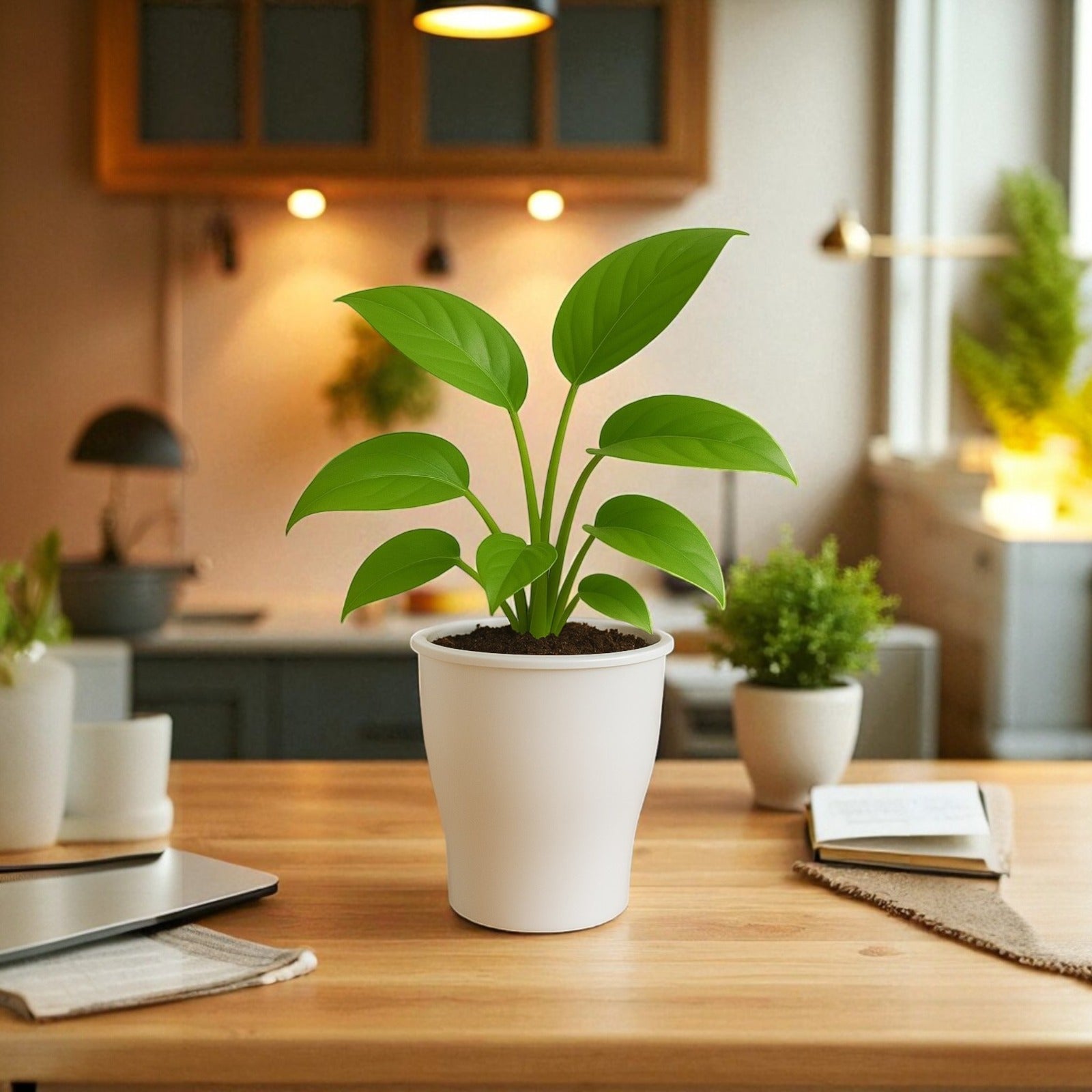 Elegant White Self-Watering Cone Planter-2PC