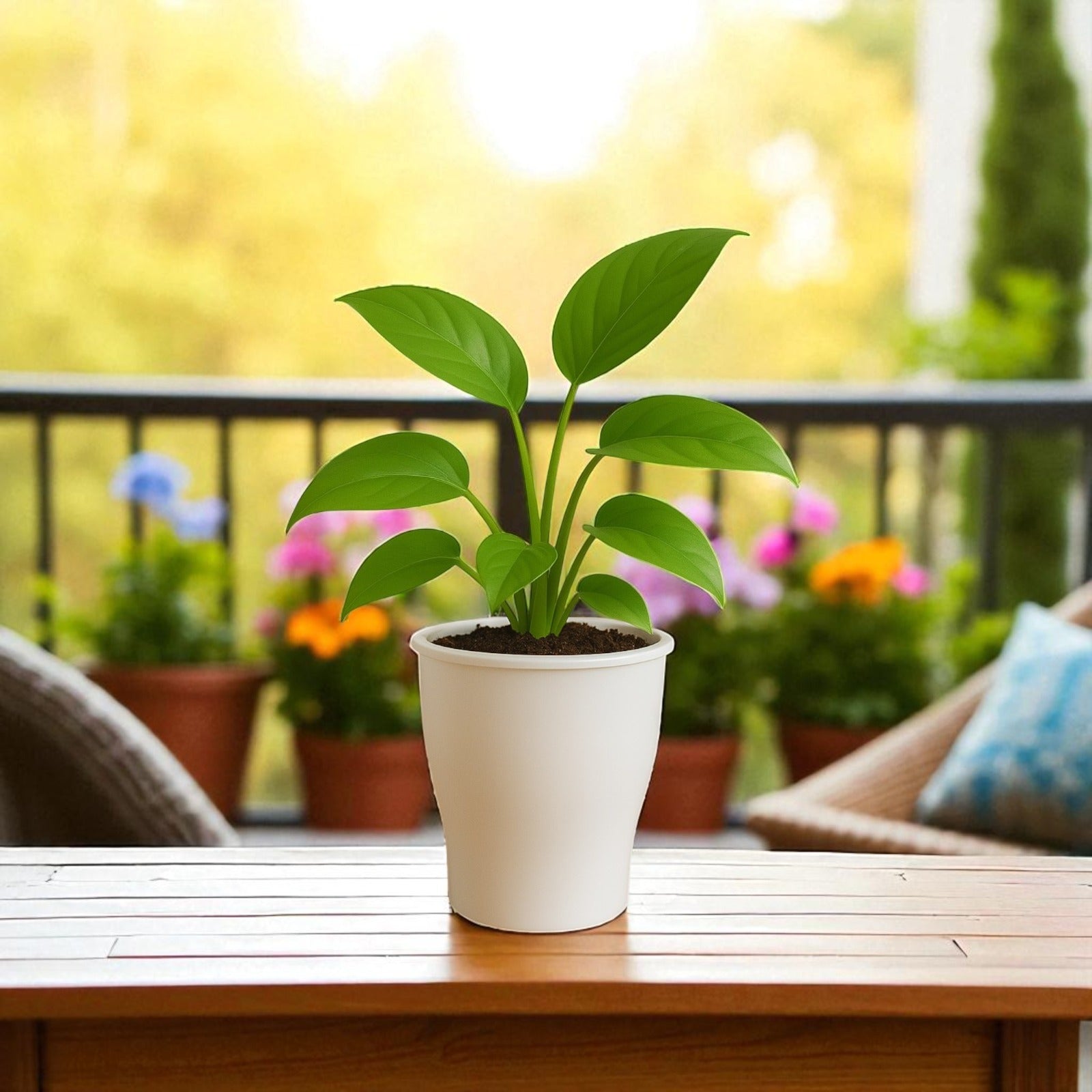 Elegant White Self-Watering Cone Planter-2PC