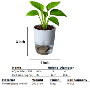 Soft Curve White Self-Watering Small Planter - 4 PC