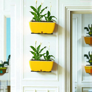 Rectangular Self-Watering Wall Planter - Yellow