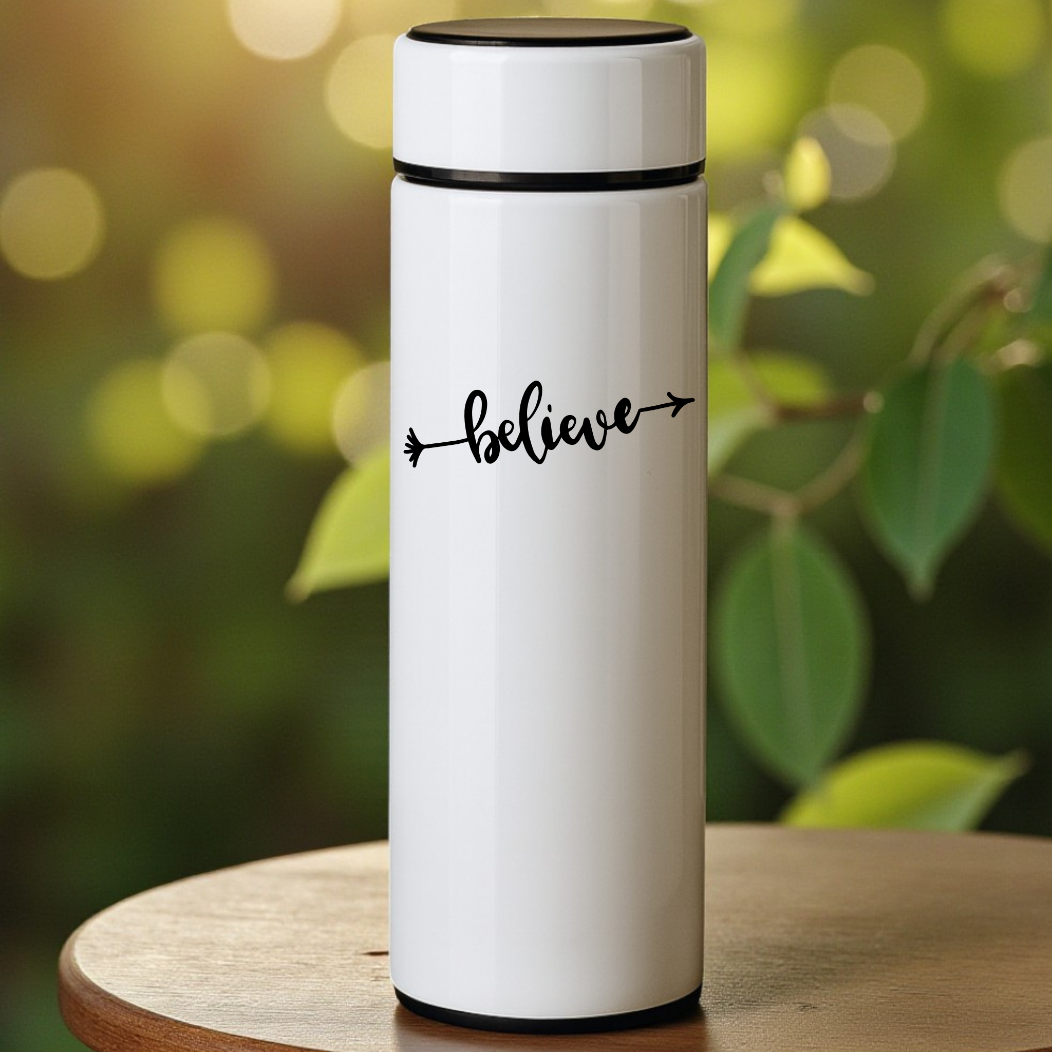 Personalized White Insulated Steel Water Bottle - 500 ml