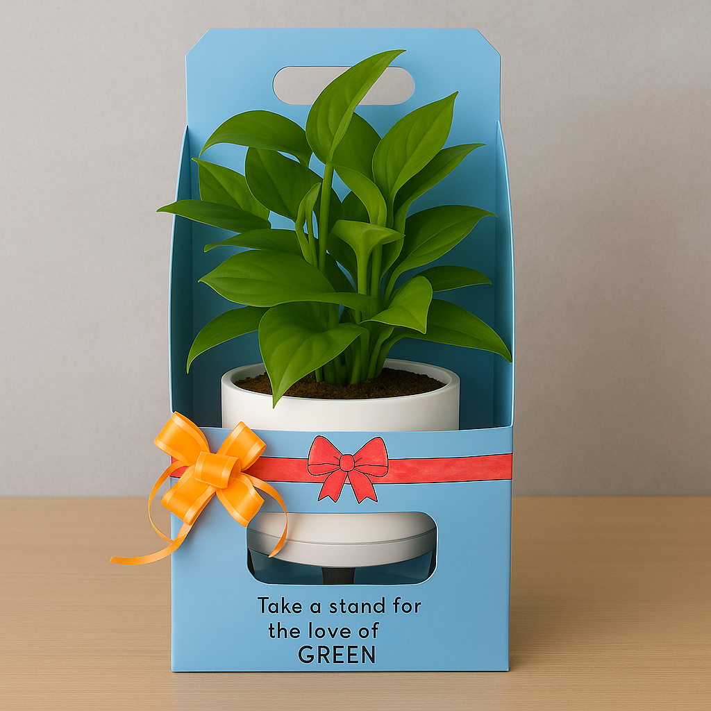 Premium Corporate Gifts– Customized Self-Watering Pot with Plant.