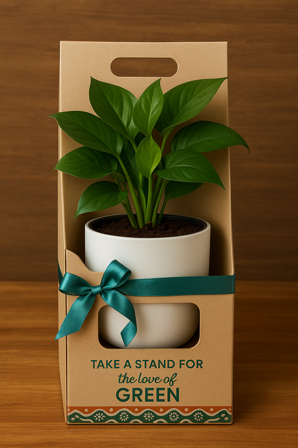 Personalized Round Pot with Money Plant – Eco-Friendly Corporate Gift (Min. 10 Units)