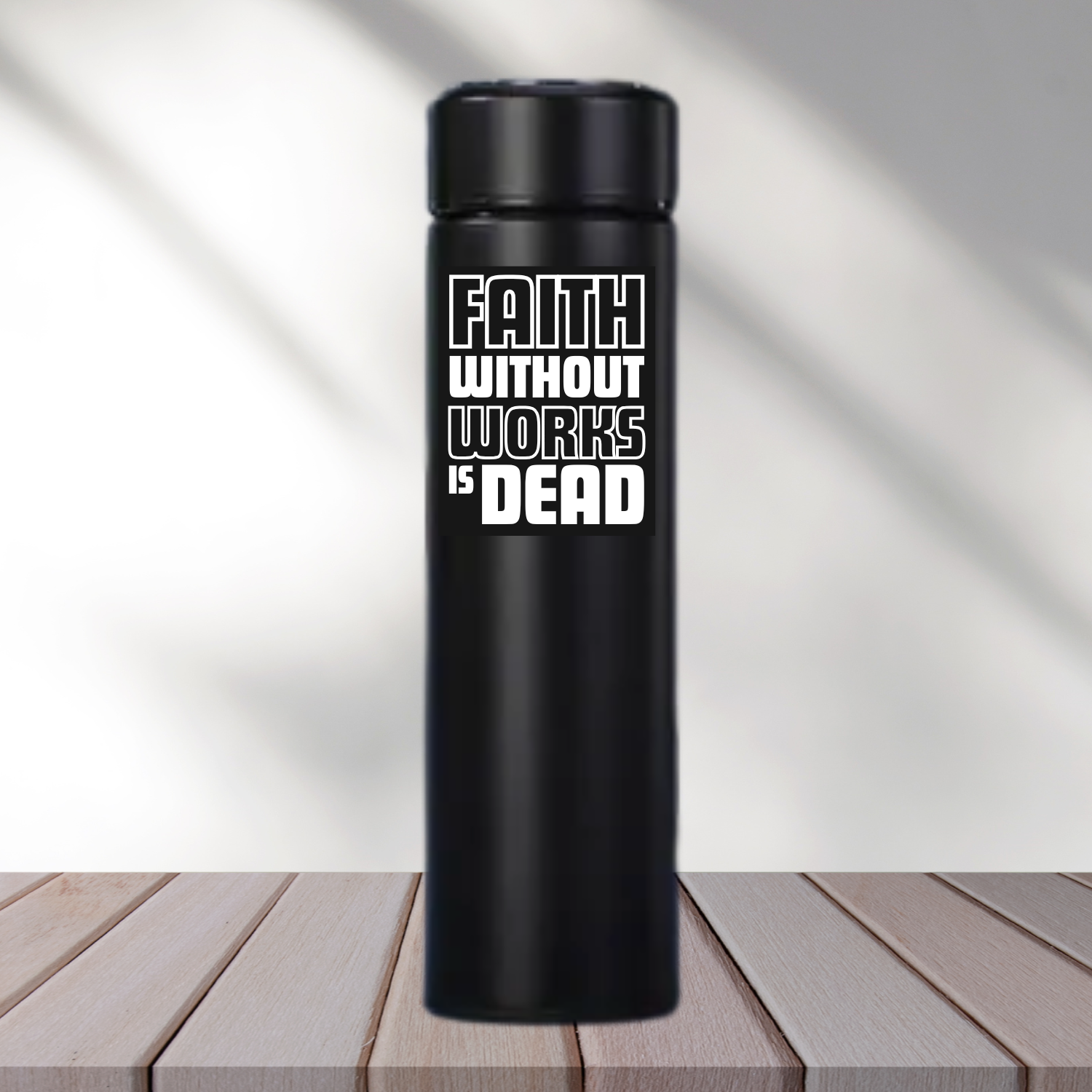 Personalized Black Insulated Steel Water Bottle - 500 ml