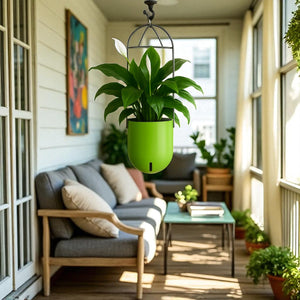 Elegant Green Self-Watering Ceiling Hanging Sphere Planter