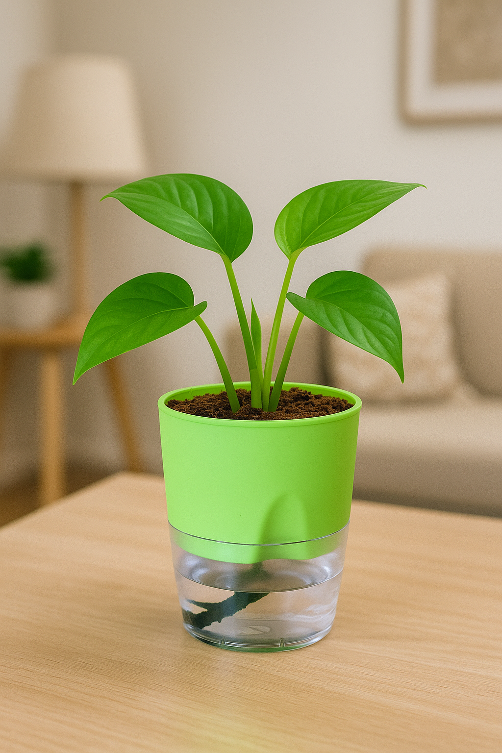 Soft Curve Green Self-Watering Small Planter - 4 PC