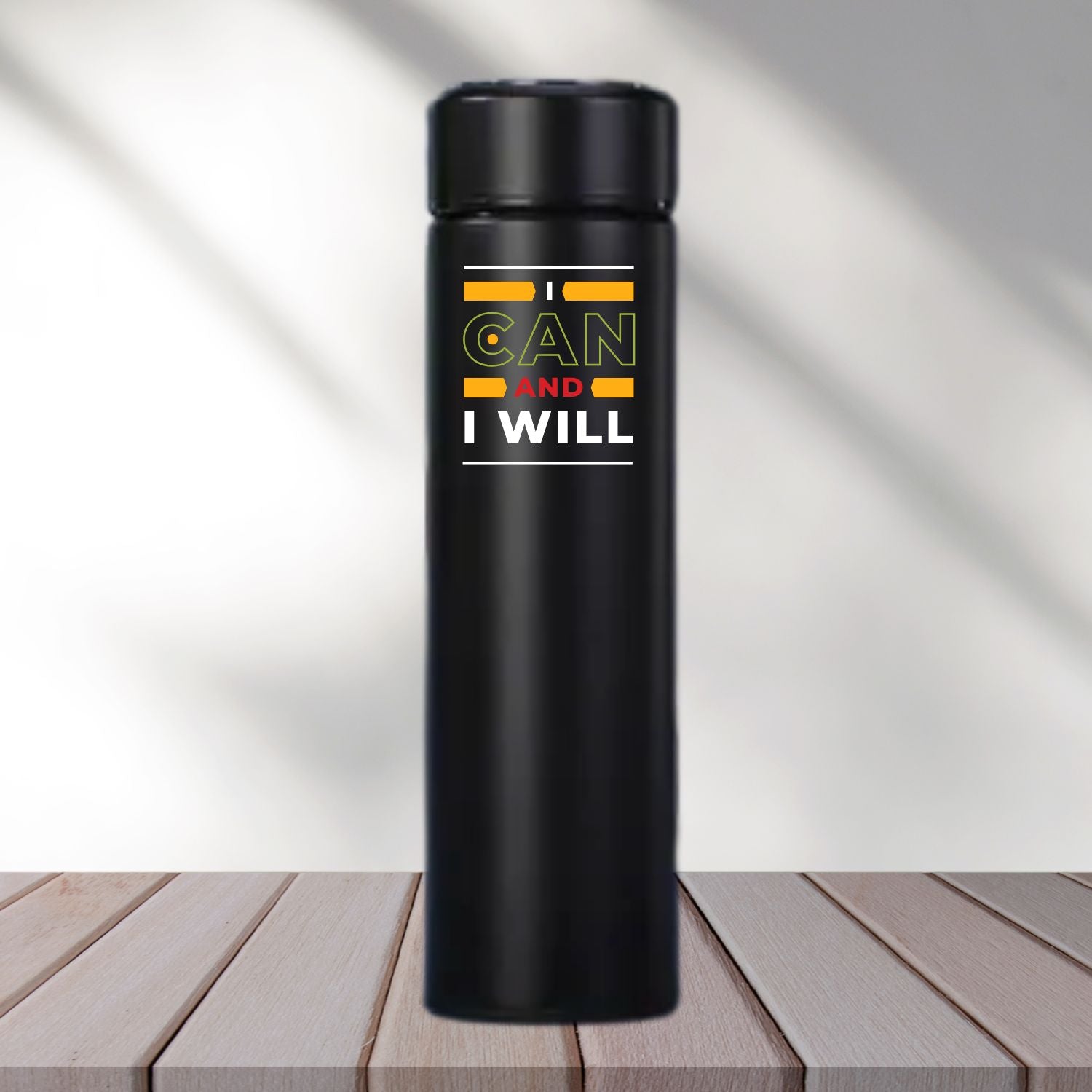 Personalized Black Insulated Steel Water Bottle - 500 ml