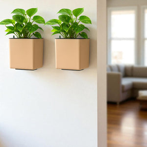 Elegant Peach Self-Watering Wall Hanging Square Planter