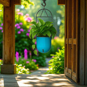 Elegant Sea Green Self-Watering Ceiling Hanging Sphere Planter