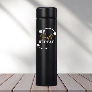 Personalized Black Insulated Steel Water Bottle - 500 ml