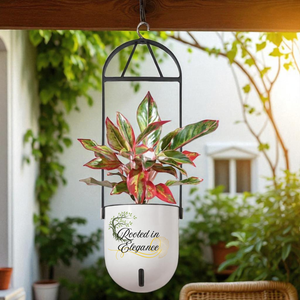 Elegant White Self-Watering Ceiling Hanging Sphere Planter-1 PC